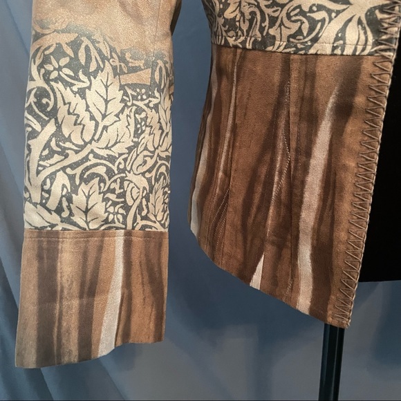 Coldwater Creek faux suede blazer. Cream and different shades of tans size P14 - Picture 6 of 16